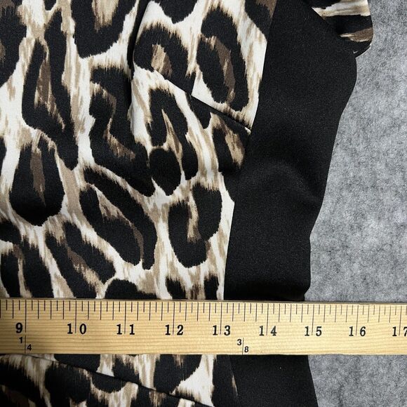 Vince Camuto Scuba Leopard Animal Print Dress Women's 8 Fit and Flare Multi - Picture 7 of 16